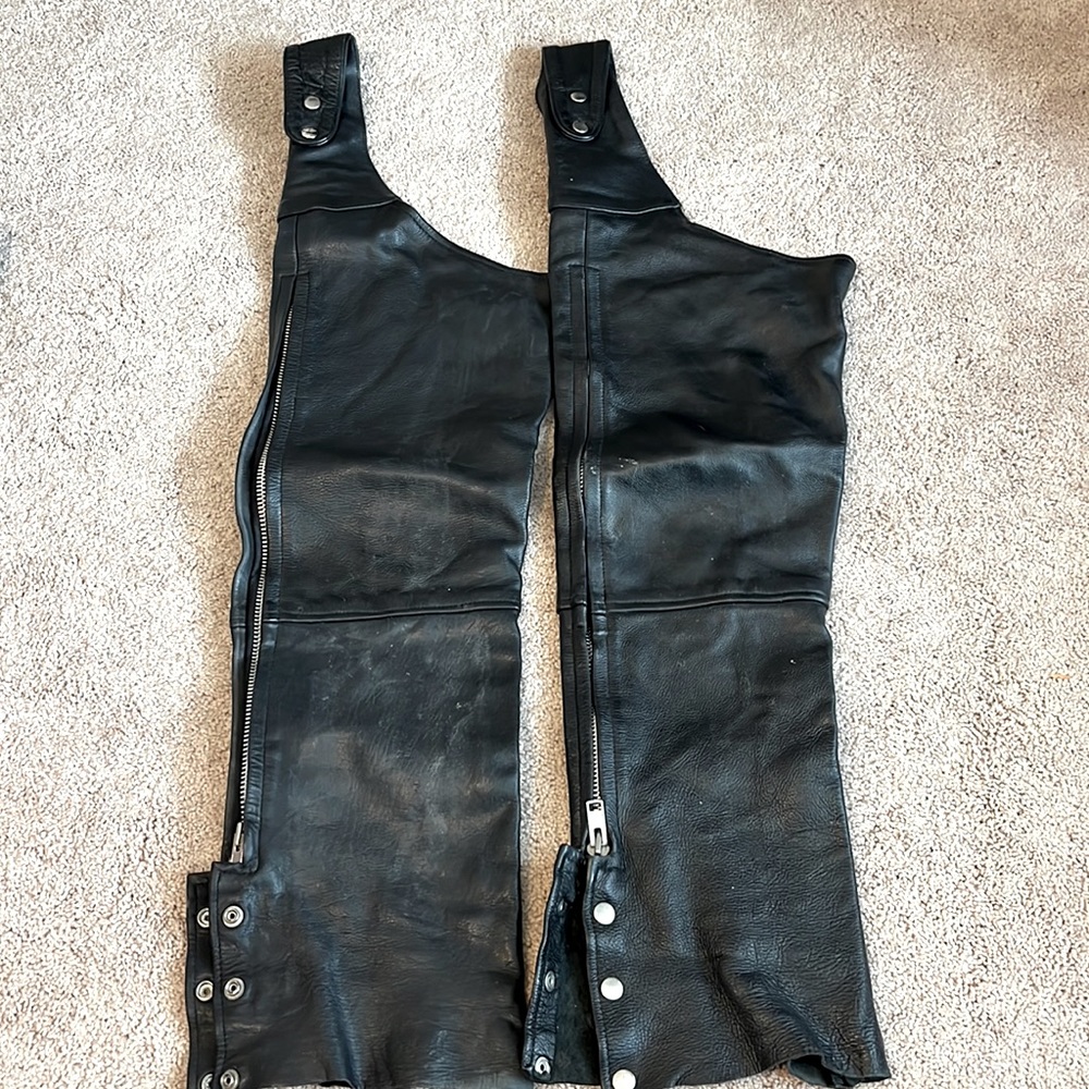 Women’s Leather Motorcycle Chaps - Belt-less